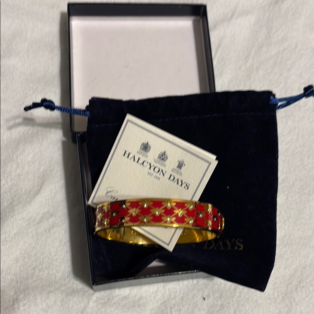 Halcyon Days Red and Gold Bangle